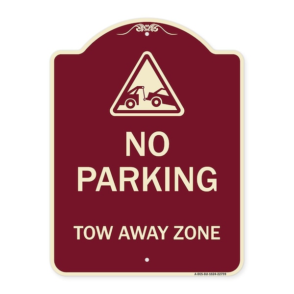 Signmission Tow Away Zone with Graphic Heavy-Gauge Aluminum Architectural Sign, 24" x 18", BU-1824-22799 A-DES-BU-1824-22799 - main